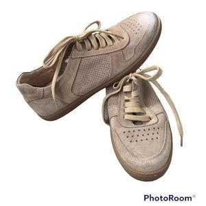 Women's Beige Suede Sneakers